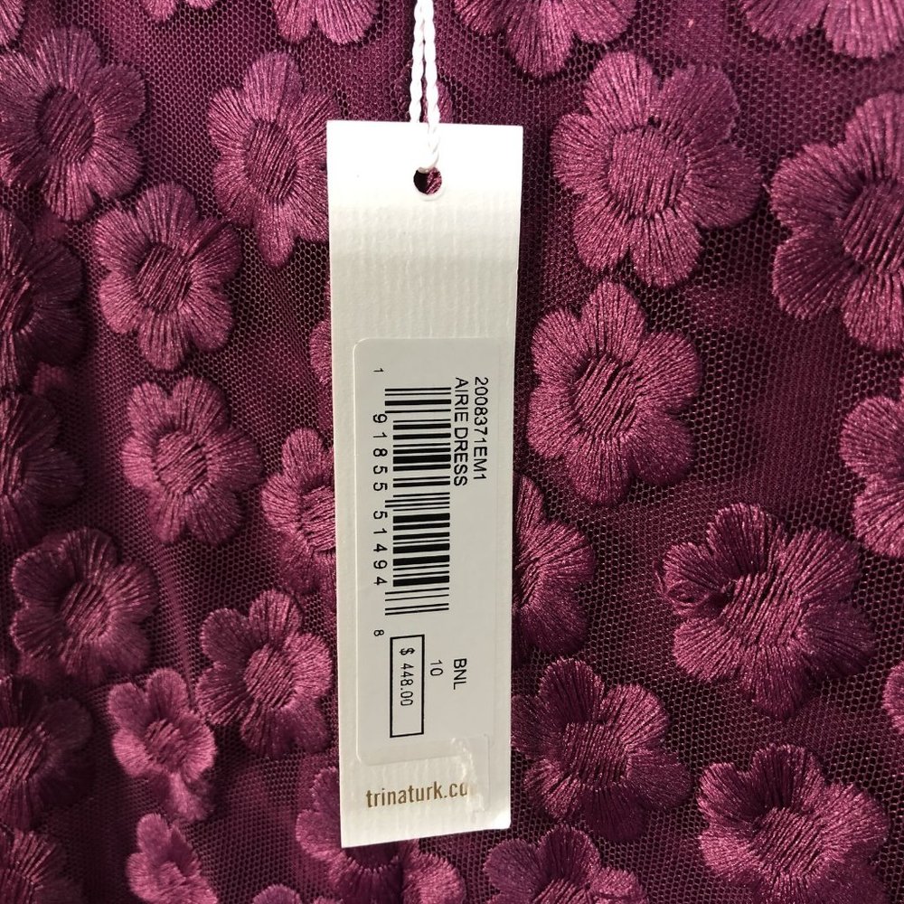Trina Turk Floral Airie Dress, Women's Size 10 - Dark Purple - Picture 6 of 12